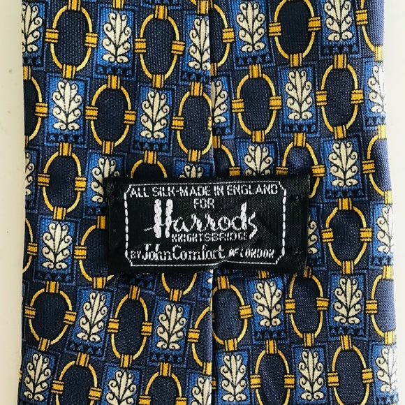 100% silk tie designed by John Comfort for Harrods London - Picture 3 of 3